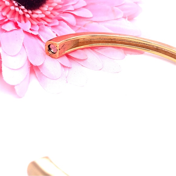 Gold Bangle with Black Accents - Picture 5 of 7